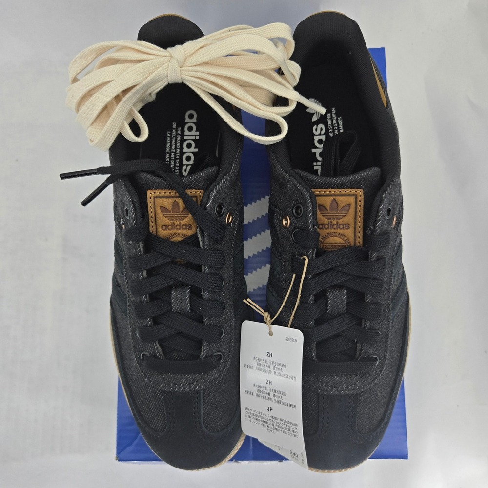Adidas Samba OG Black Denim Suede Gum Sole Sneakers IH6817 Mens 6.5 Women 7.5 - Picture 7 of 14